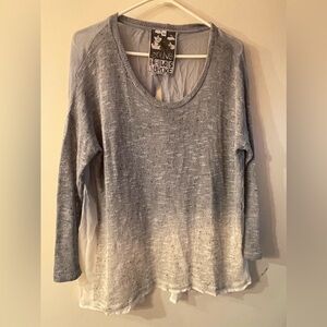 Young Fabulous & Broke blue ombré sweater; back is sheer and split